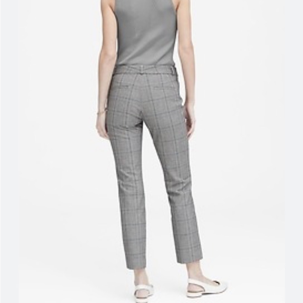 Banana Republic Women’s Sloan Black and White Plaid Chinos